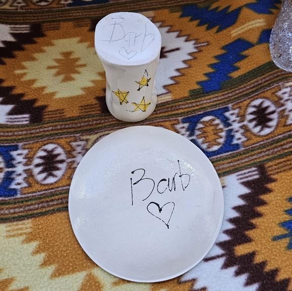 Whimsical Angel Pottery Plate & Cup - Picture 2 of 4